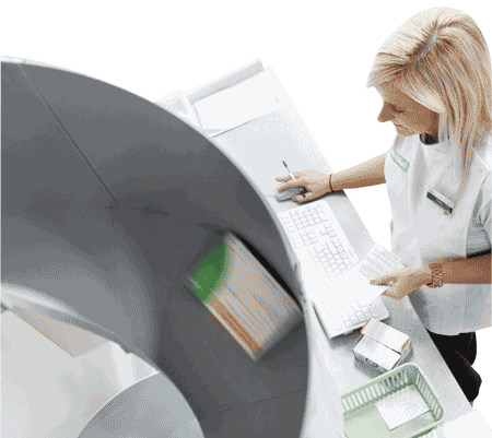 BD Rowa conveyor technology for fast and safe transport of medicines.